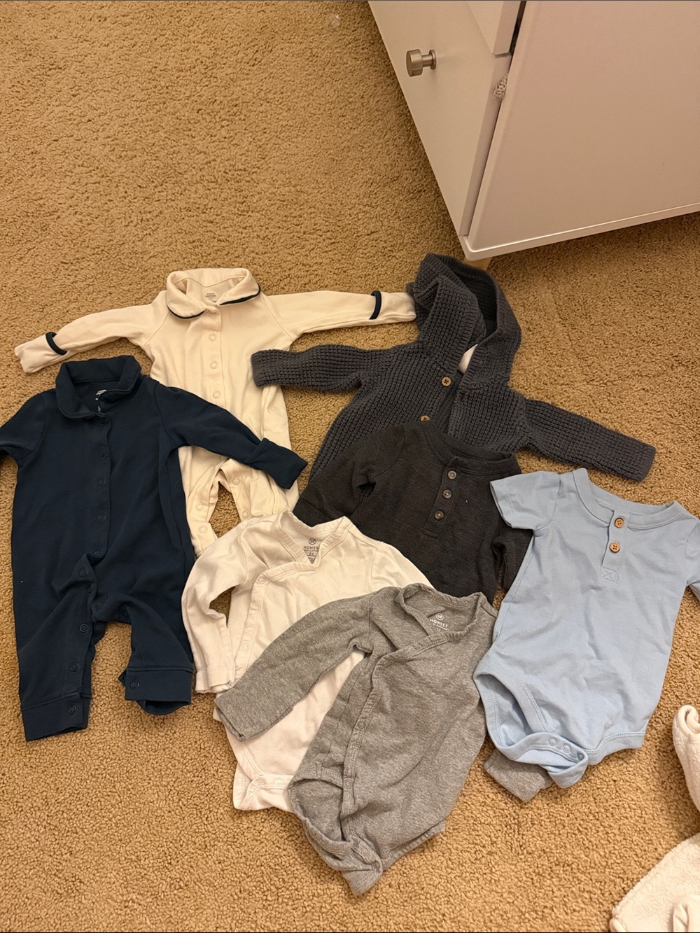 Carter's Baby One-Piece Pack in Navy, Light Blue, White, Gray, Cream, Charcoal